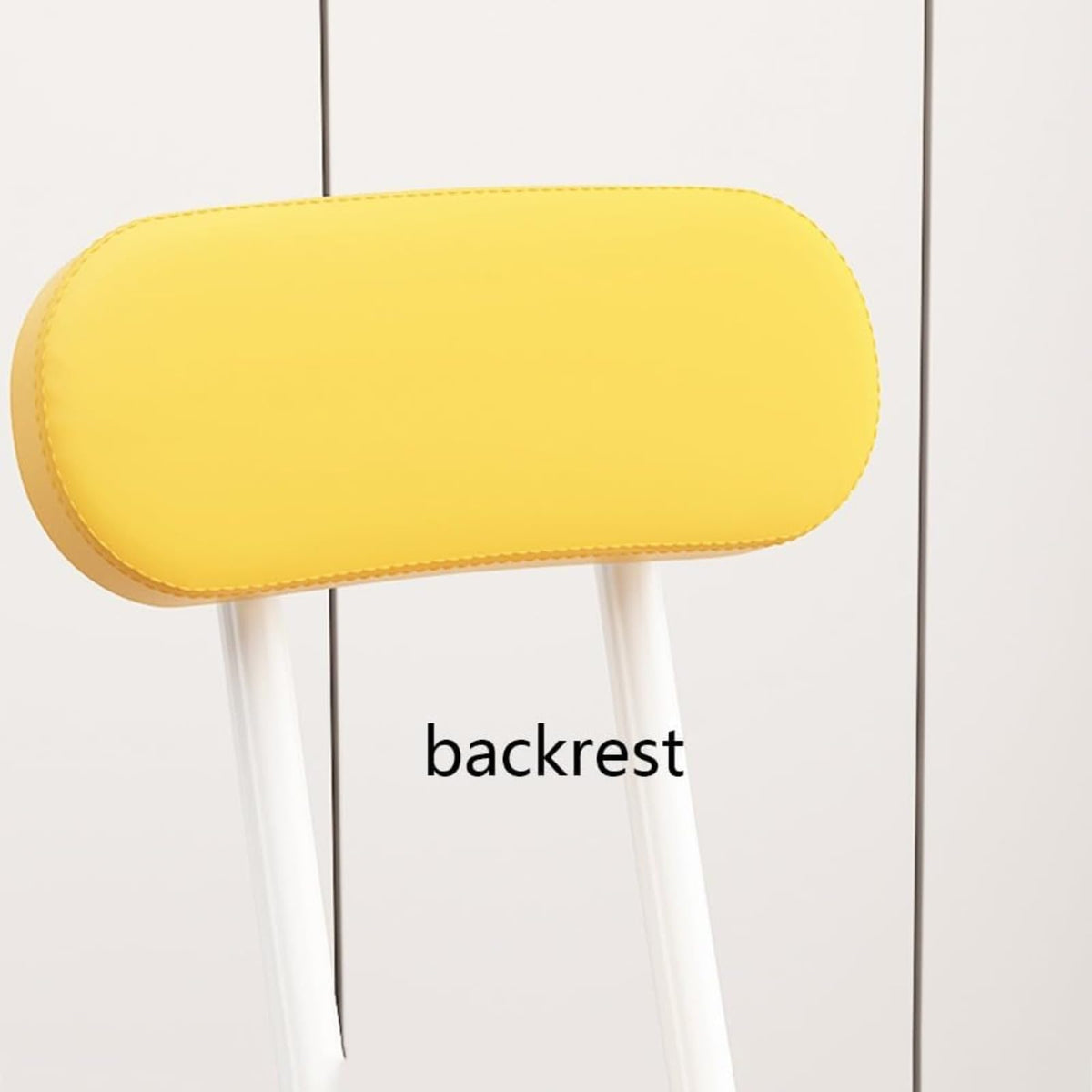 Black Cushioned Folding Stool with Backrest E114