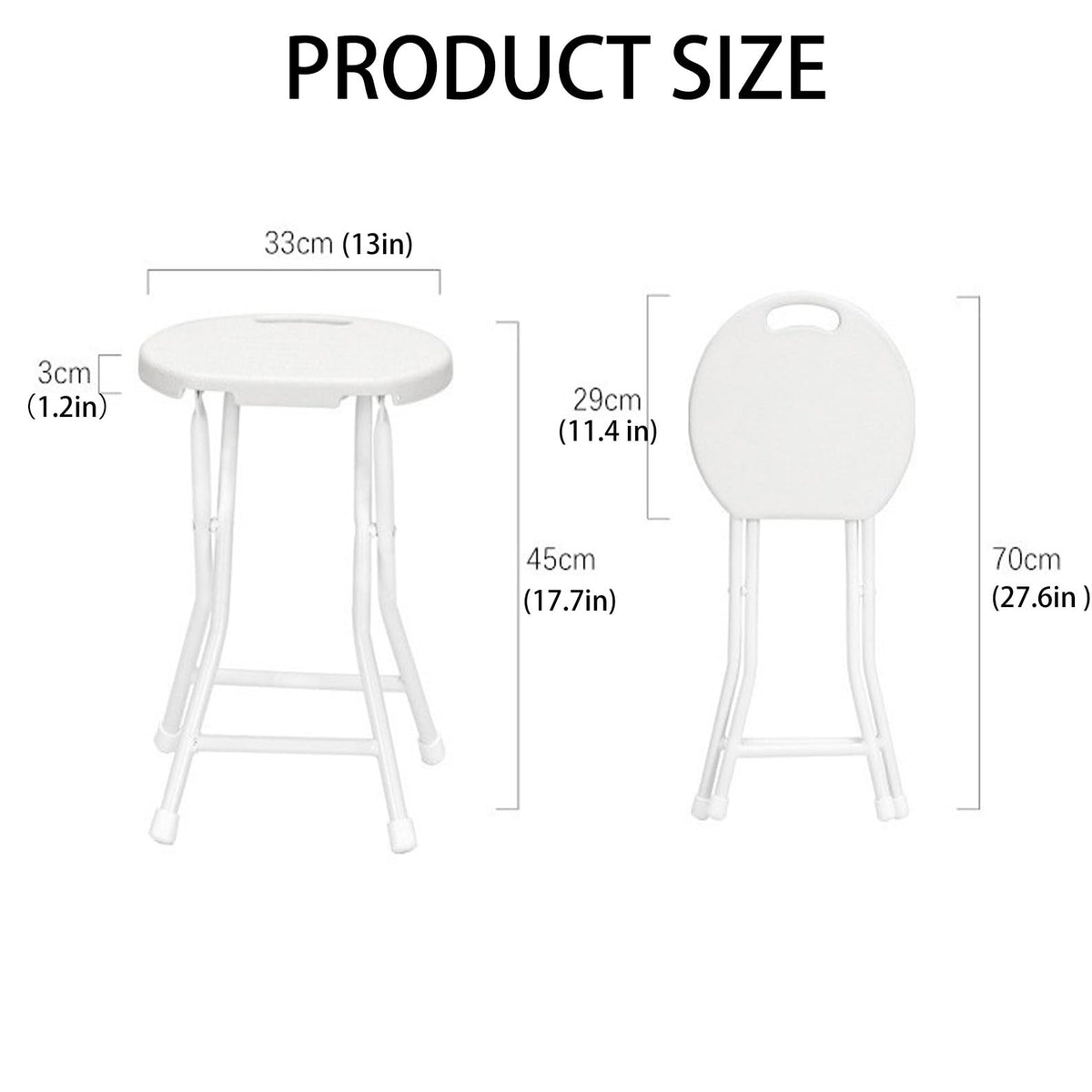 18 inch Portable Folding Plastic Stool with Steel Frame N722