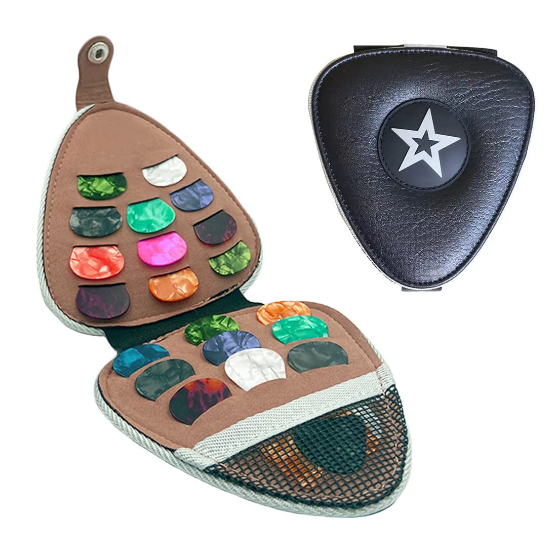 Guitar Pick Holder Case Bag with 24pcs Colorful Picks E4355