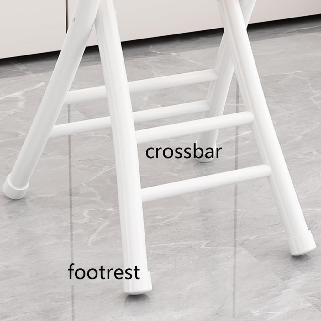 Black Cushioned Folding Stool with Backrest E114