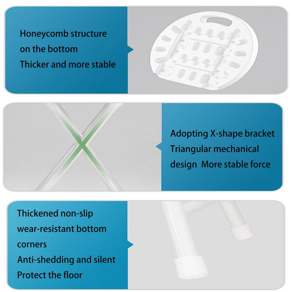 18 inch Portable Folding Plastic Stool with Steel Frame N722