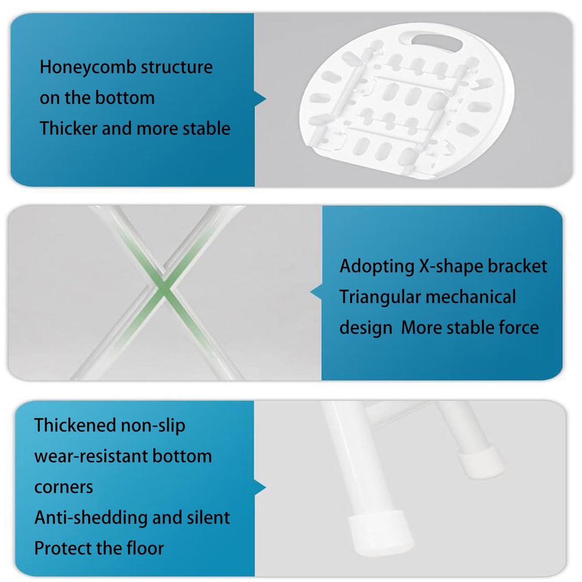 18 inch Portable Folding Plastic Stool with Steel Frame N722