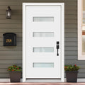 Fiberglass Exterior Front Door 36x80in Left-Hand Inswing Frosted Glass White Primed Q14969