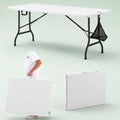 6Ft White Folding Picnic Table N118963