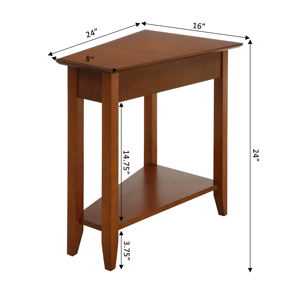 24" Cherry End Table with Storage Shelf U826351