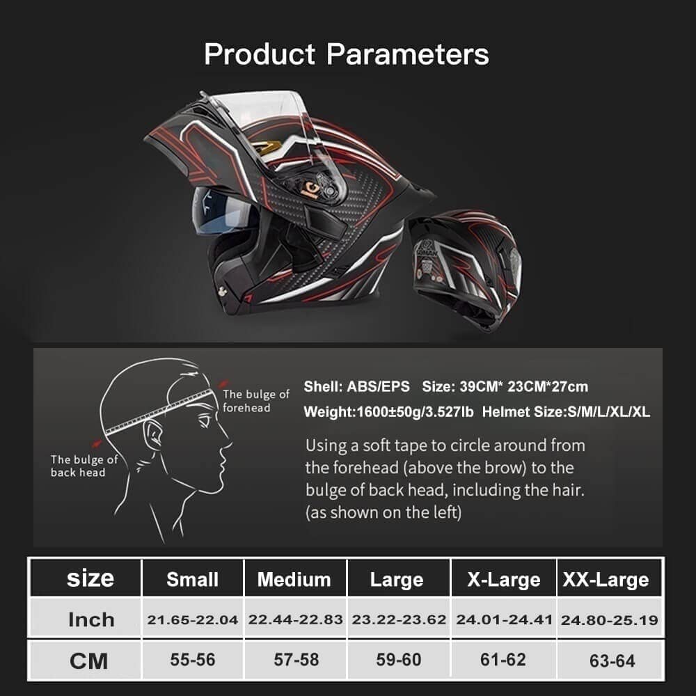 Carbon Fiber Flip-Up Motorcycle Helmet X863