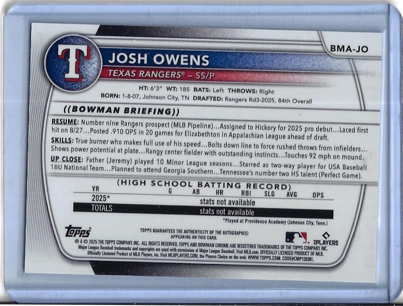 Autographed Baseball Card V30864