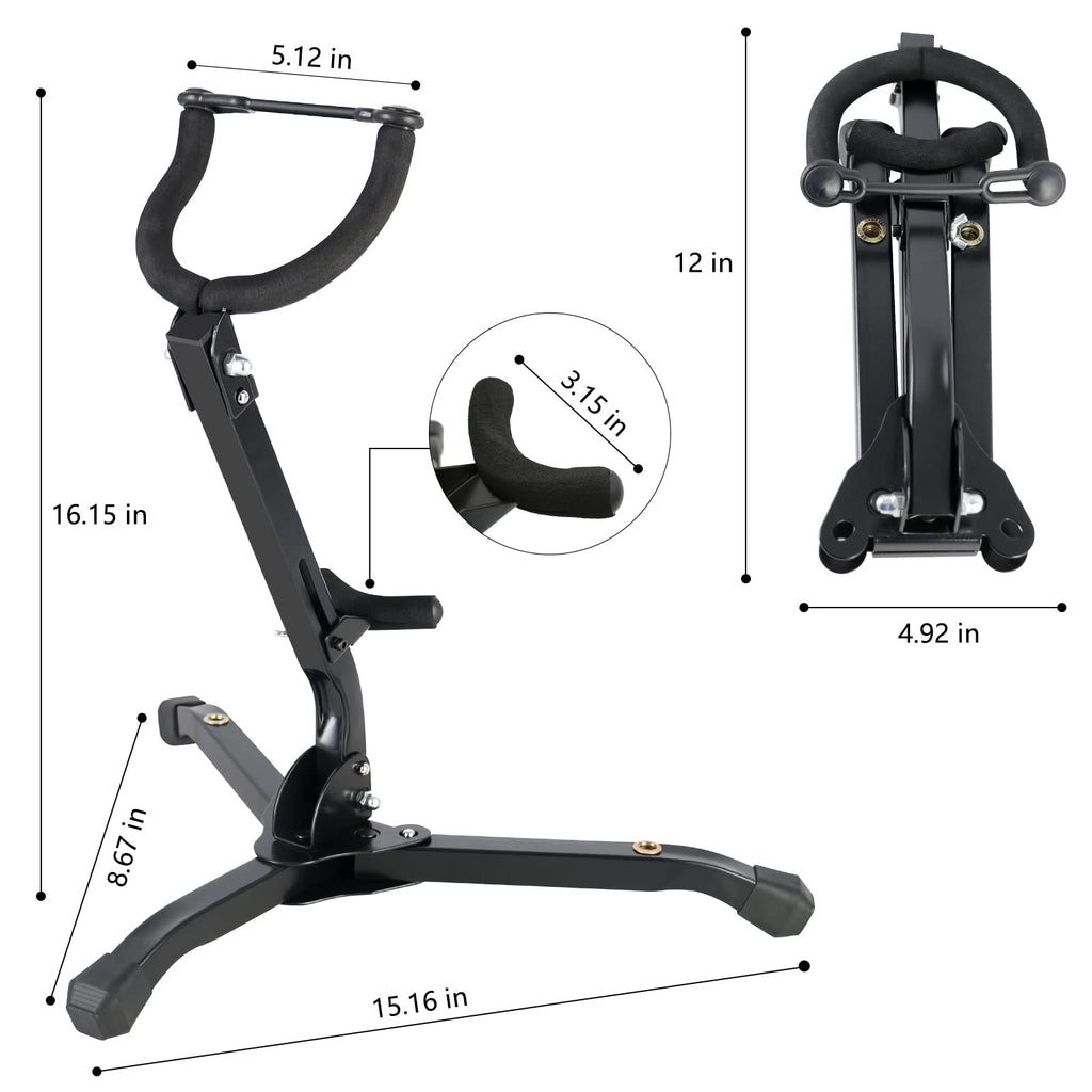 Alto & Tenor Saxophone Stand with 2 Flute/Clarinet Holders and Bag D4475