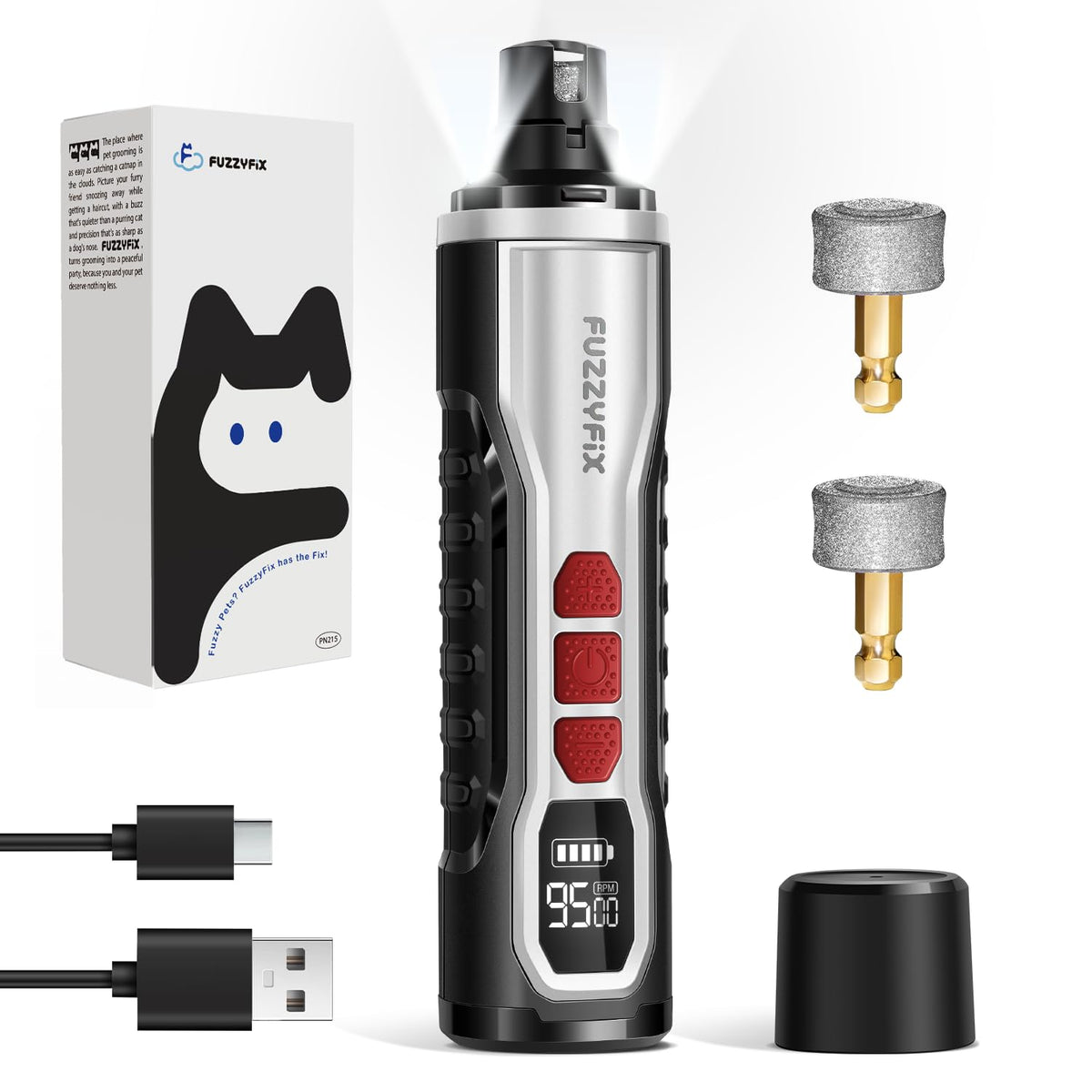 Electric Dog Nail Grinder with LED Light M258