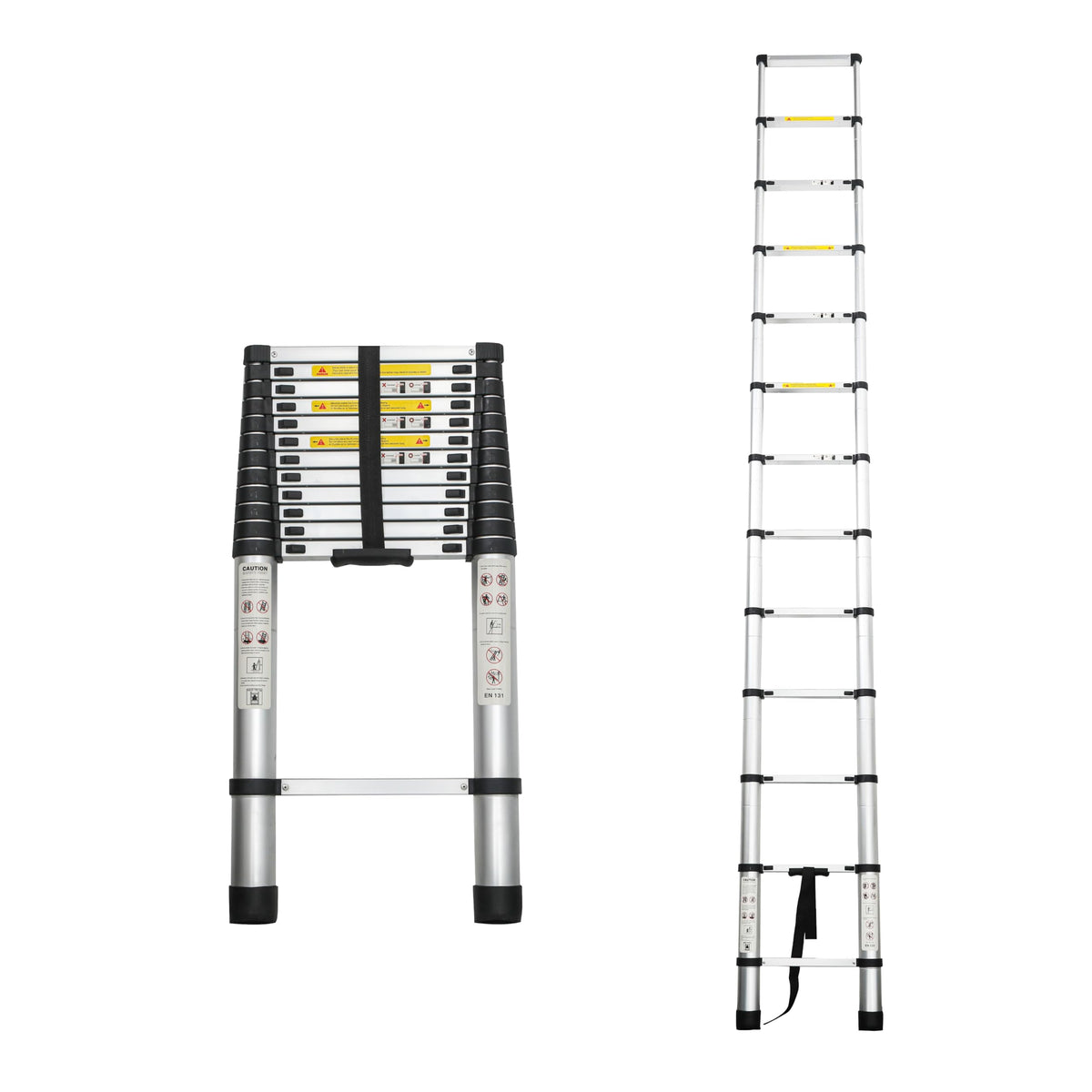 12.5FT Aluminum Telescoping Ladder 300 lbs Q448