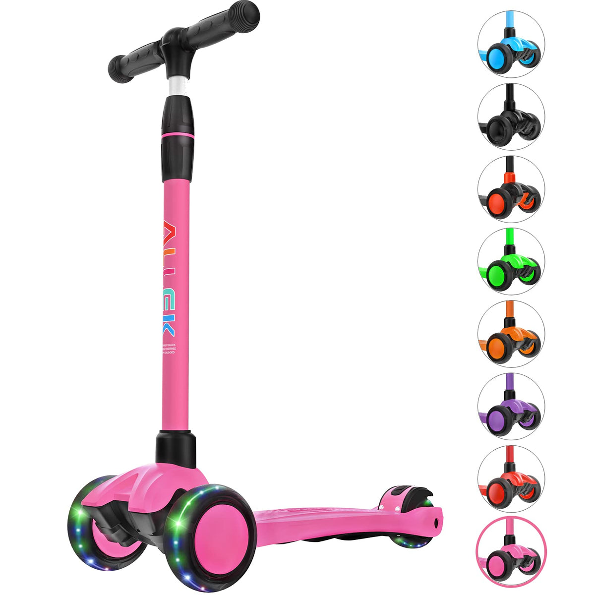 Kick Scooter 3-Wheeled Push Scooter with Light-Up Wheels T30988