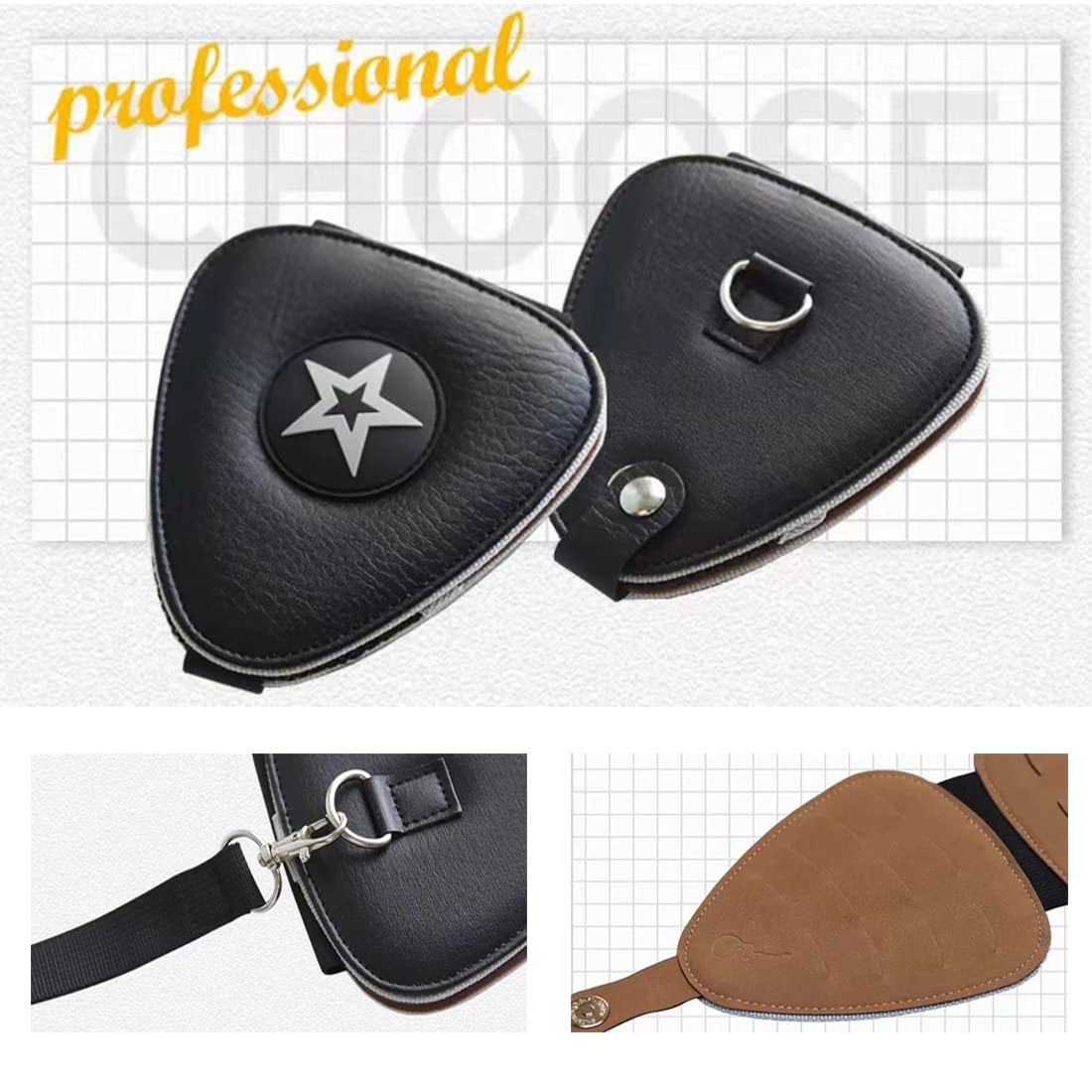 Guitar Pick Holder Case Bag with 24pcs Colorful Picks E4355