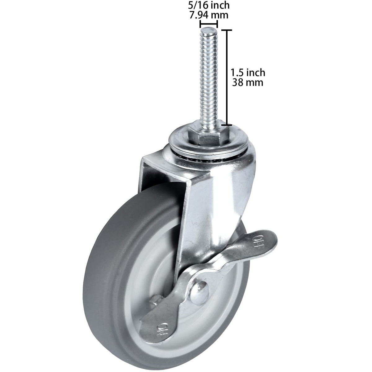 3 Inch Set of 4 Heavy Duty Swivel Rubber Caster Wheels R135307
