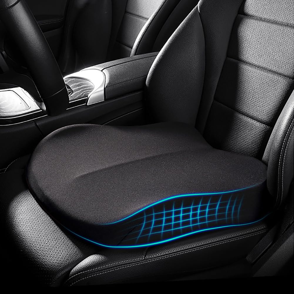 Black Memory Foam Car Seat Cushion J64737