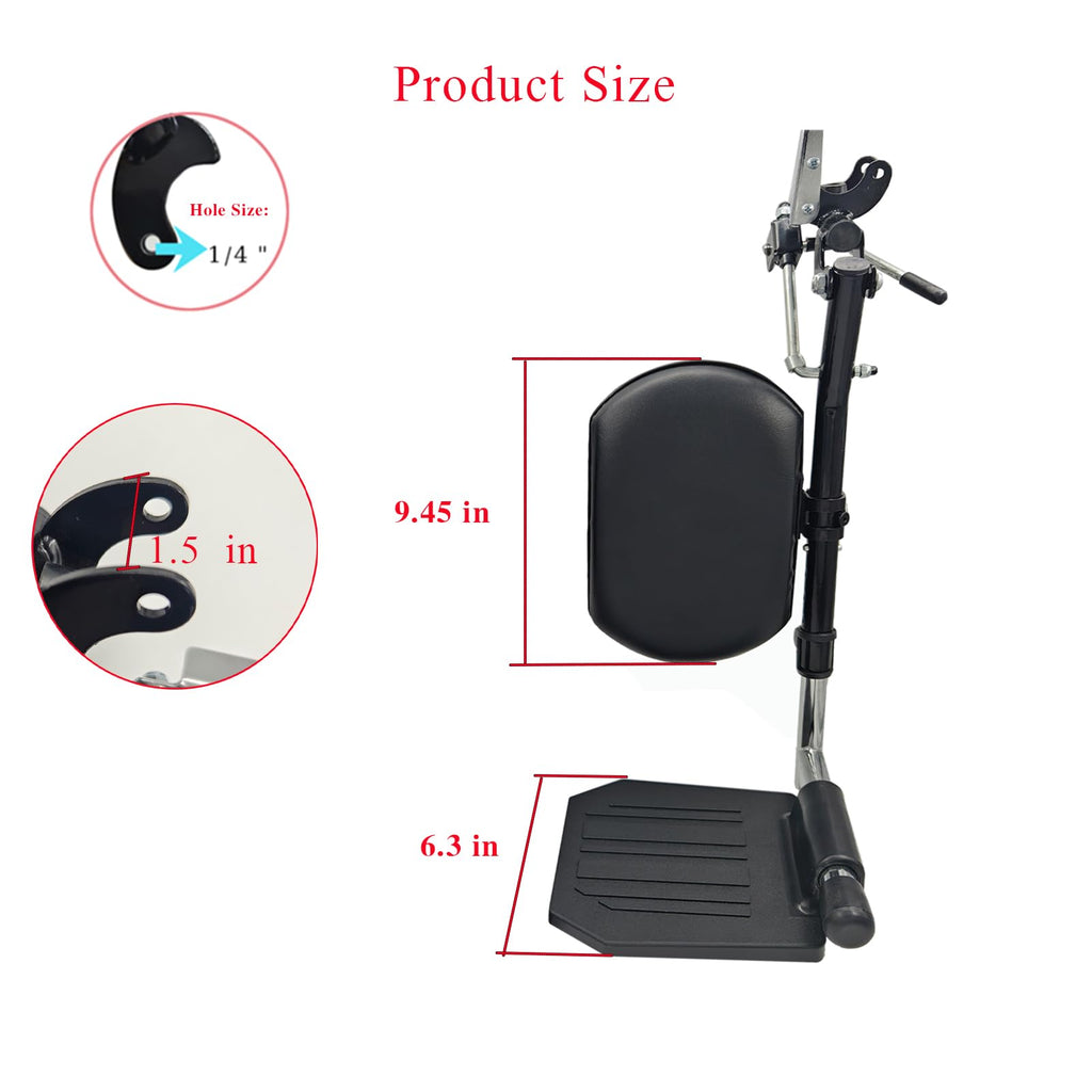 Black Padded Wheelchair Legrest Assembly V93650