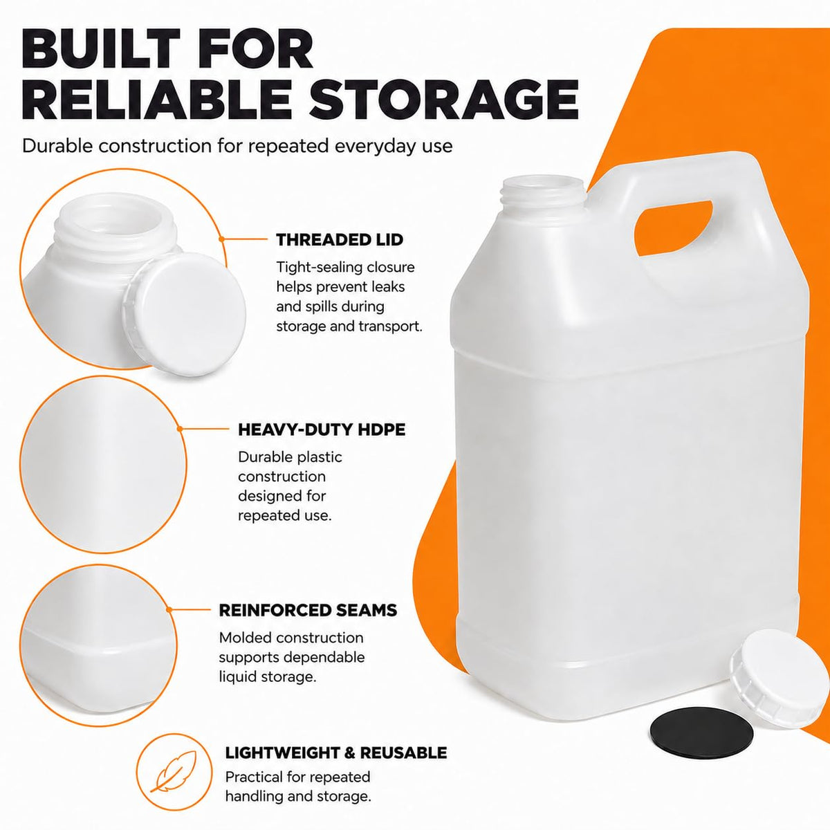 2.5 Gallon Reusable Plastic Water Jug with Lid C3114