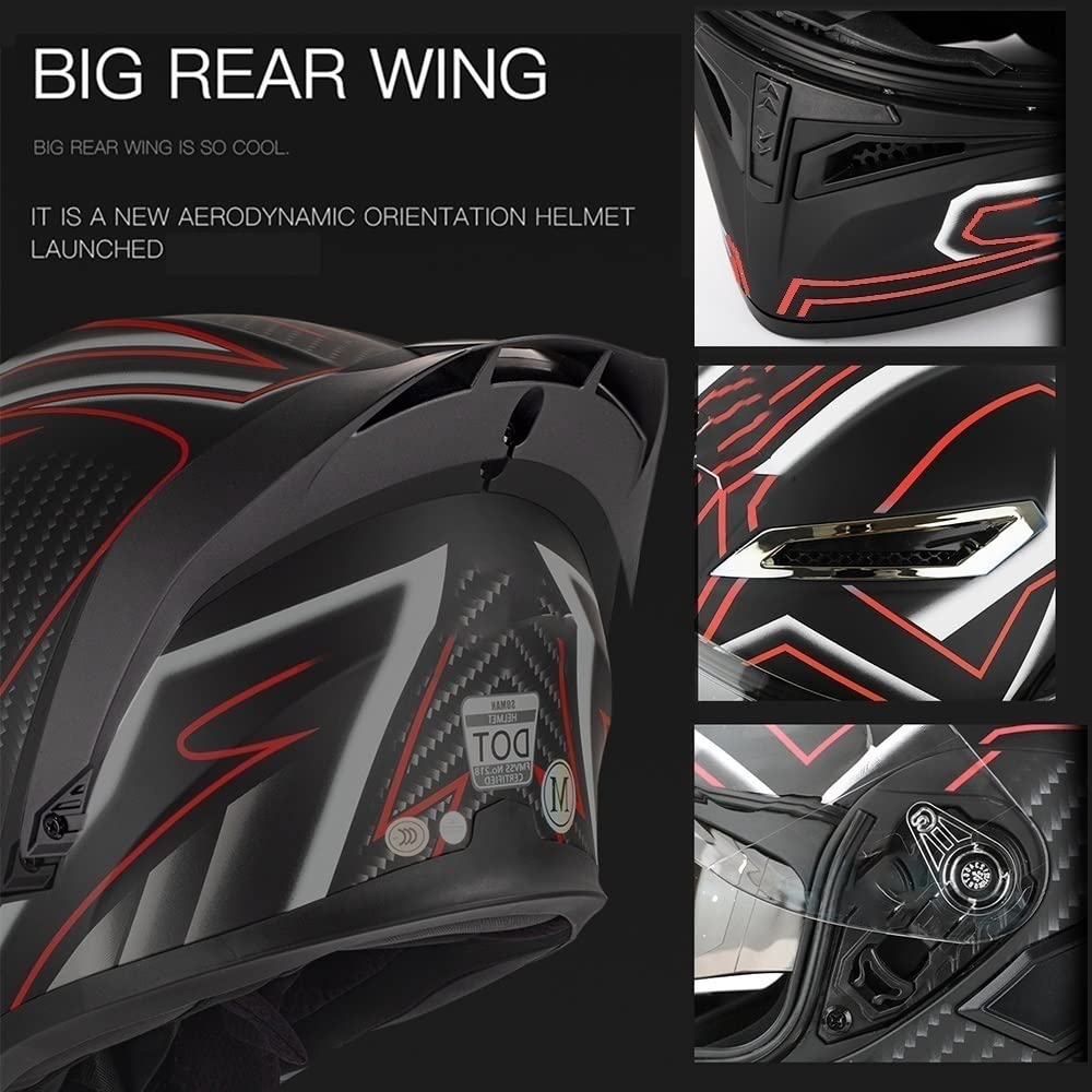 Carbon Fiber Flip-Up Motorcycle Helmet X863
