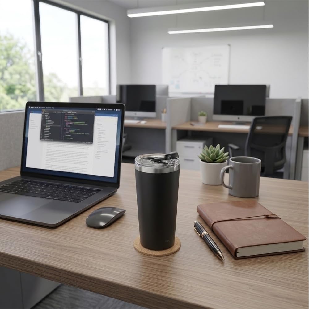 16 oz Stainless Steel Insulated Coffee Tumbler Black R858062