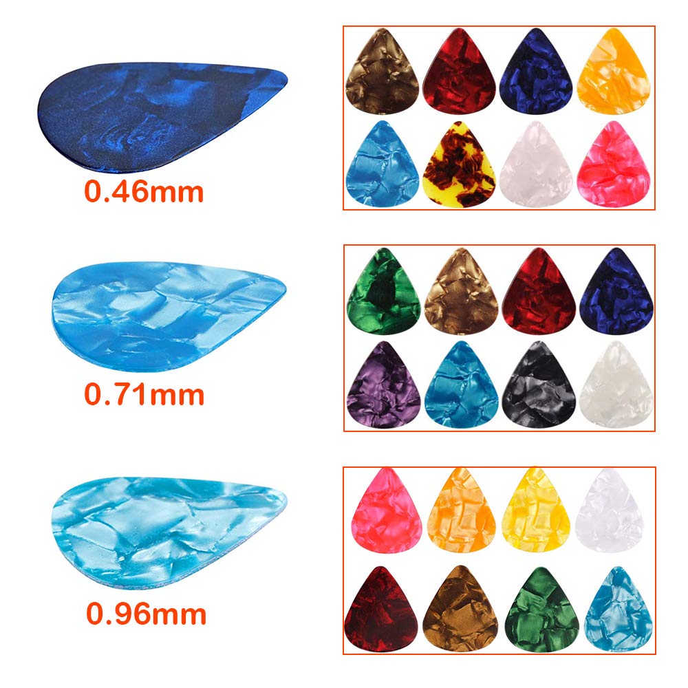 Guitar Pick Holder Case Bag with 24pcs Colorful Picks E4355