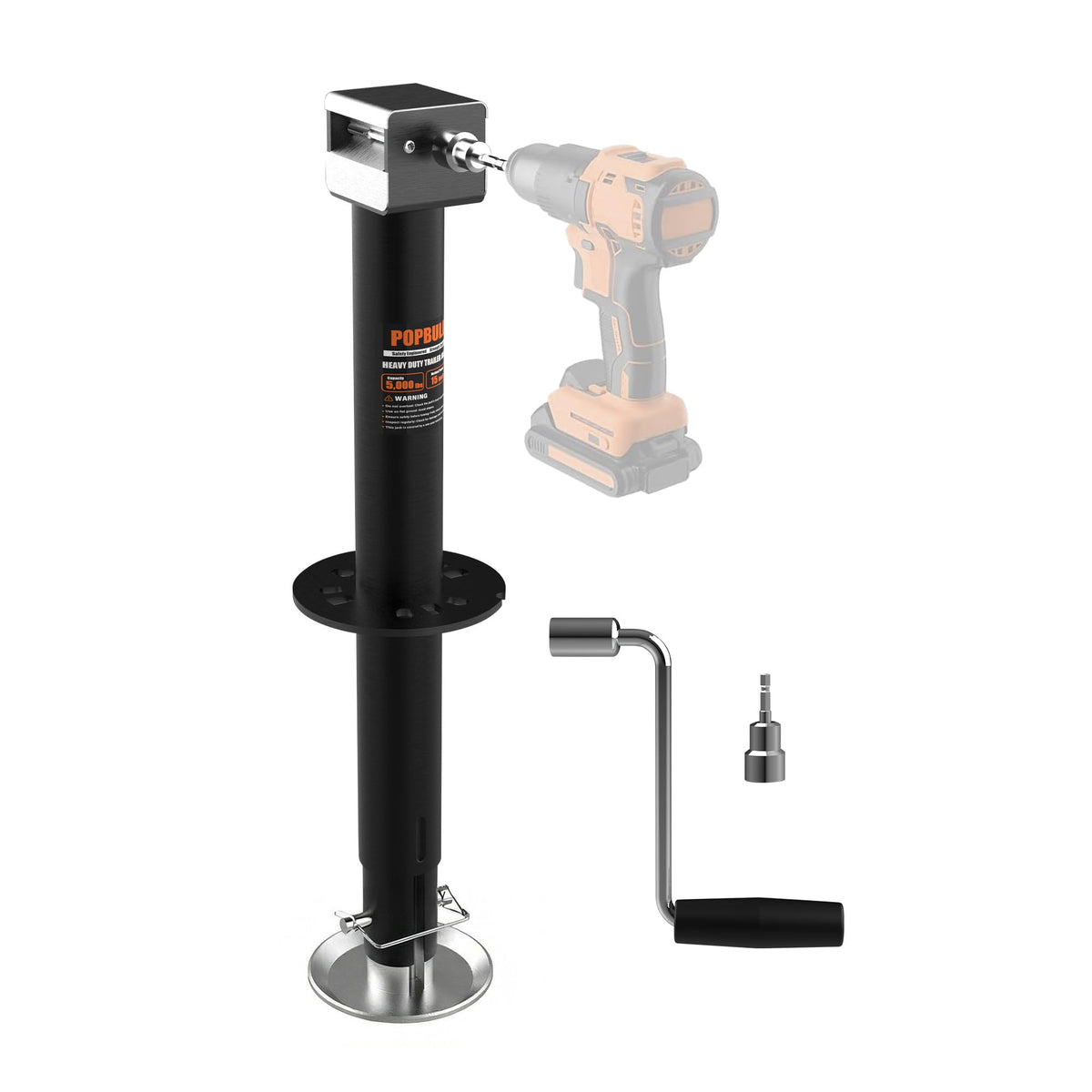 5000lbs A-Frame Trailer Jack with Adjustable Drop Leg G1290