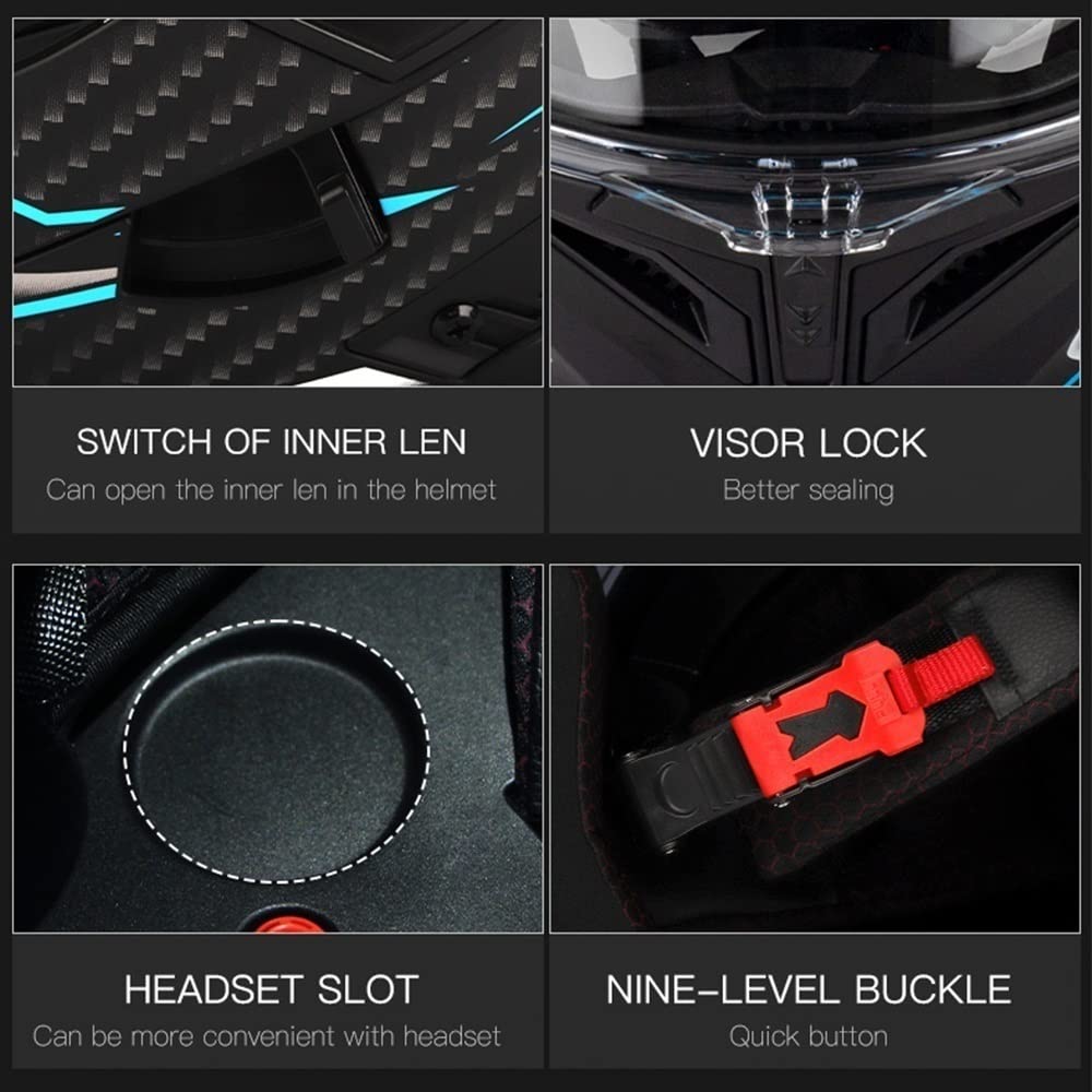 Carbon Fiber Flip-Up Motorcycle Helmet X863