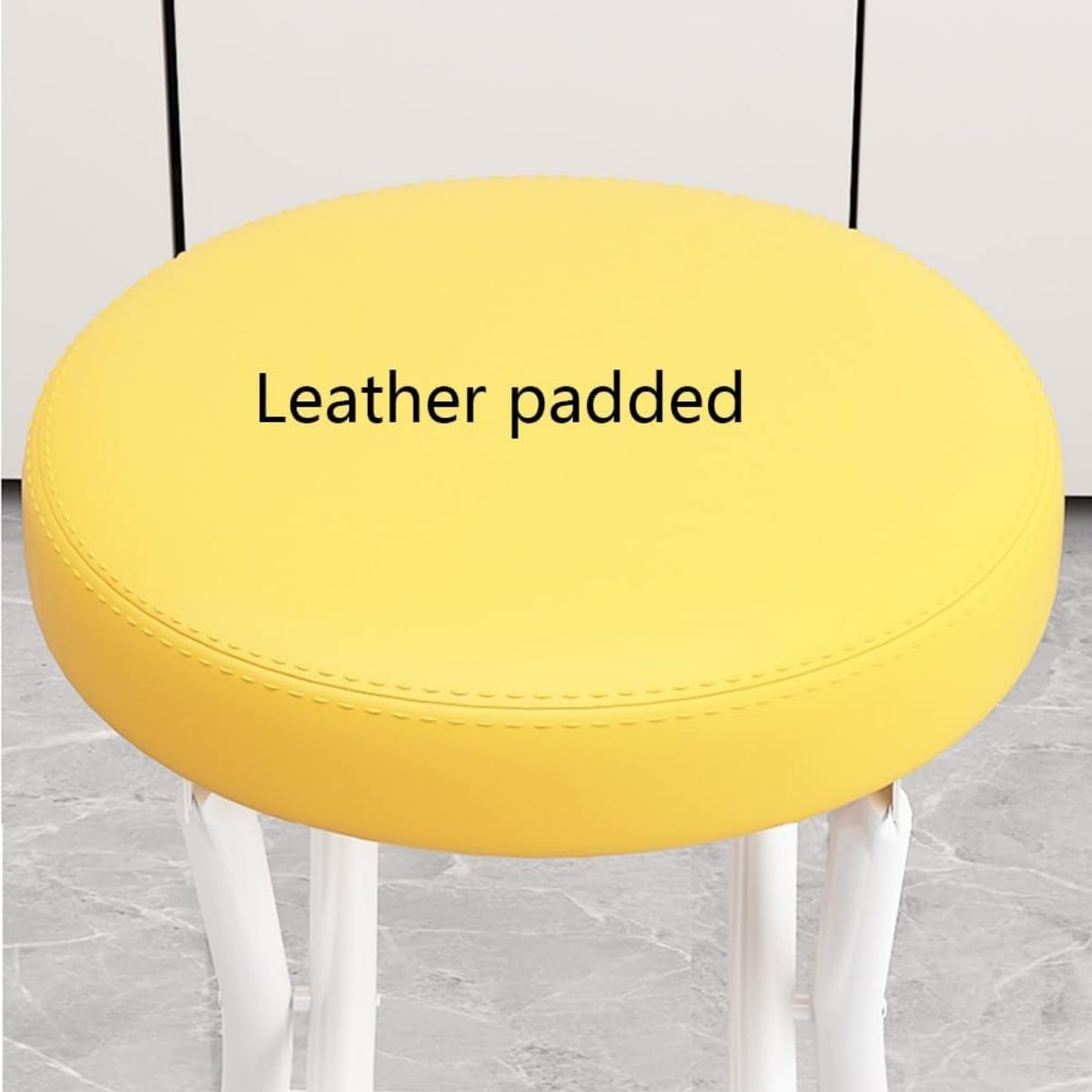 Black Cushioned Folding Stool with Backrest E114