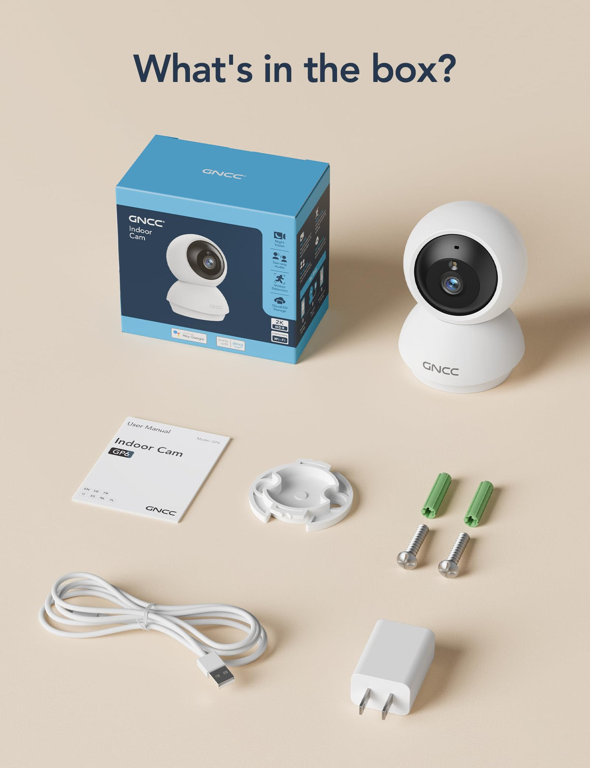 5Ghz WiFi Indoor Camera with 360°PTZ, 4 Pack F298