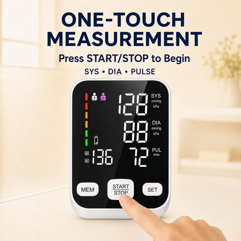 Automatic Upper Arm Blood Pressure Monitor with 6-Inch Backlit Display L24597