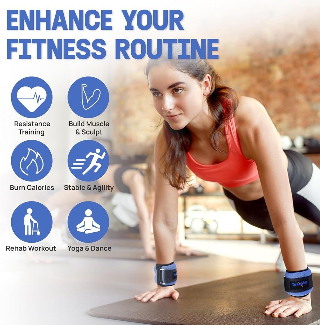 Adjustable Strap Wrist & Ankle Weights Pair J336