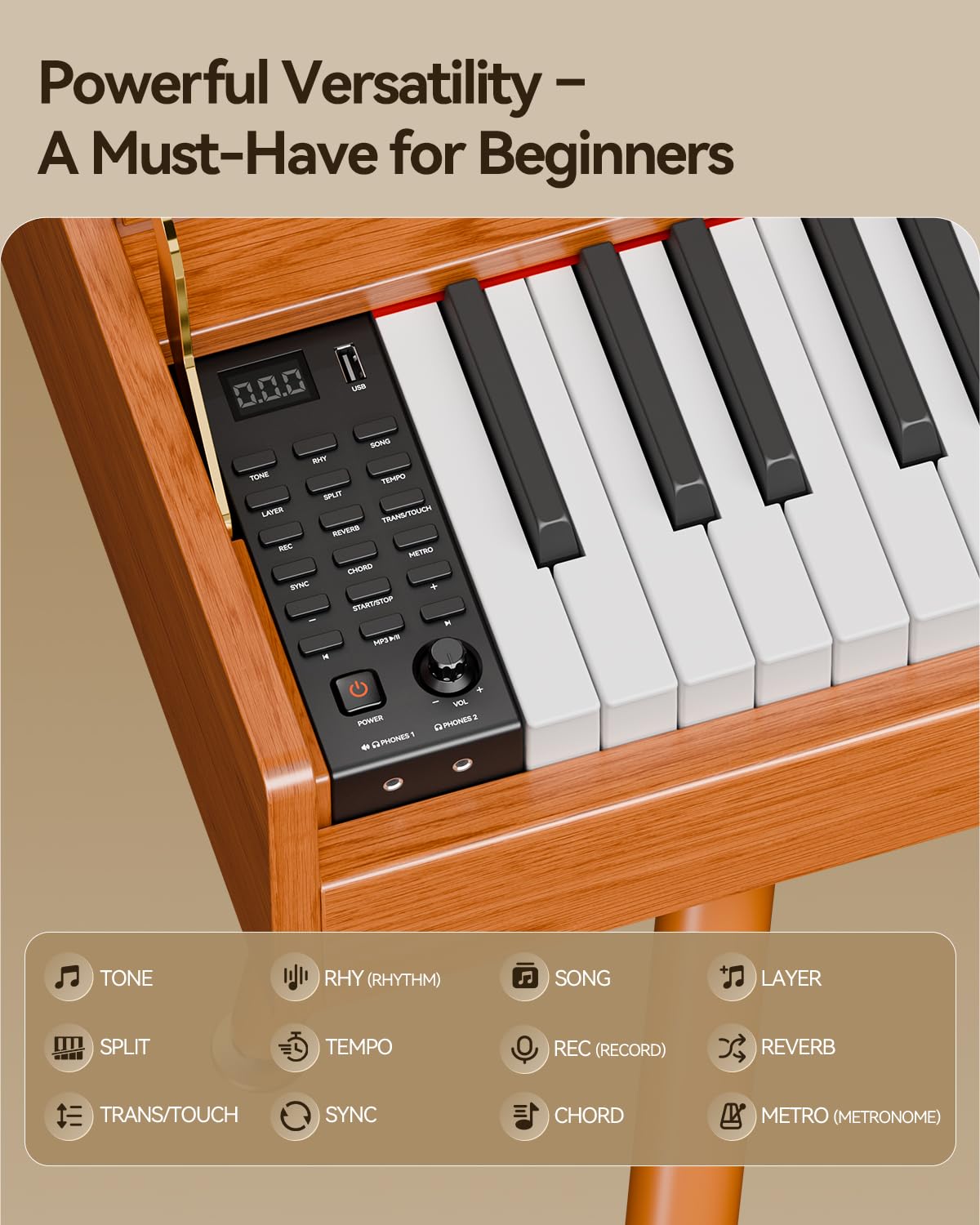 88-Key Weighted Hammer Action Digital Piano Z3326