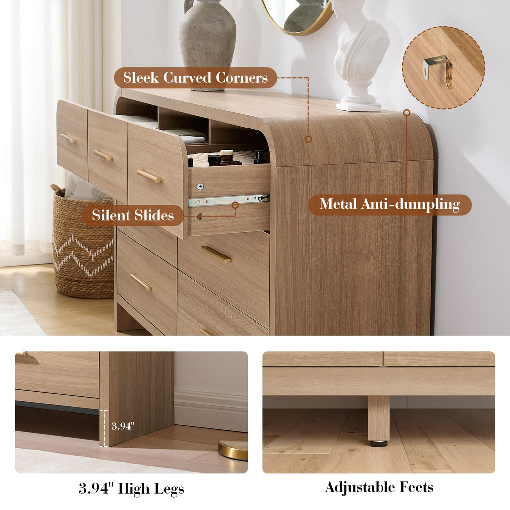 Curved 7 Drawer Dresser M447