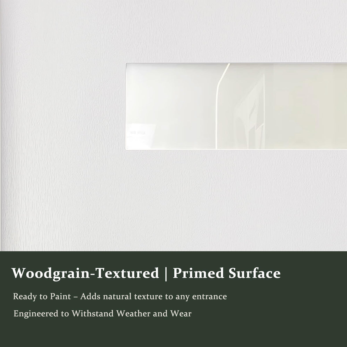 Fiberglass Exterior Front Door 36x80in Left-Hand Inswing Frosted Glass White Primed Q14969