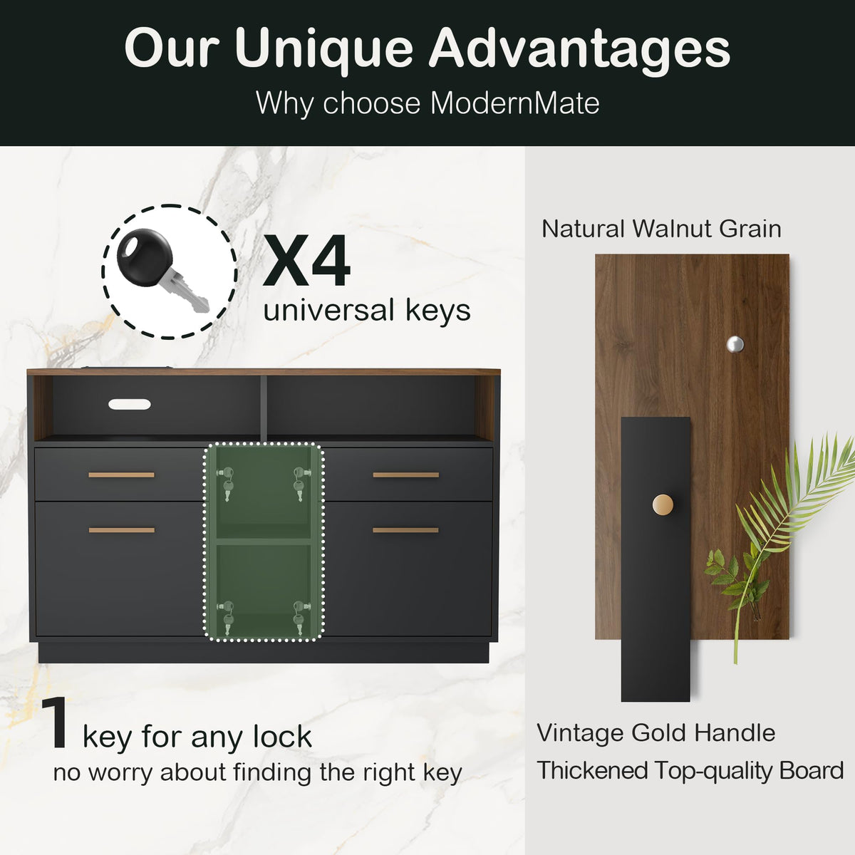 4 Drawer File Cabinet with Lock X5737