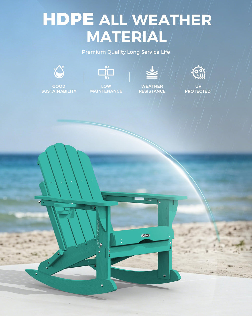 Adirondack Rocking Chair with Footrest L636731
