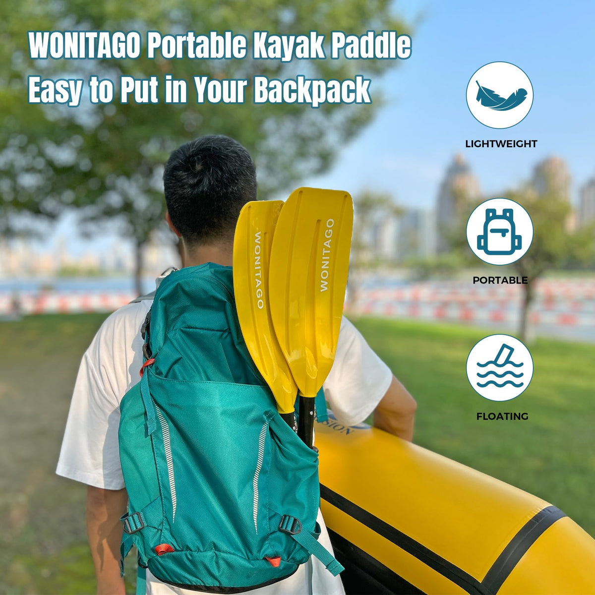 Adjustable Portable 5-Piece Kayak Paddle L296900