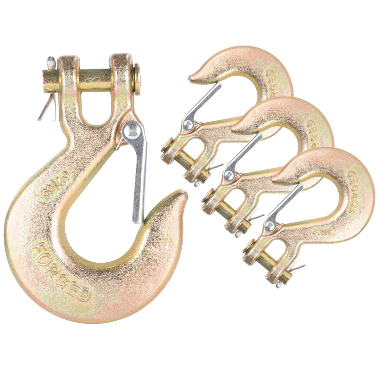 4-Pack 3/8-Inch Clevis Slip Hooks with Safety Latch Y5931