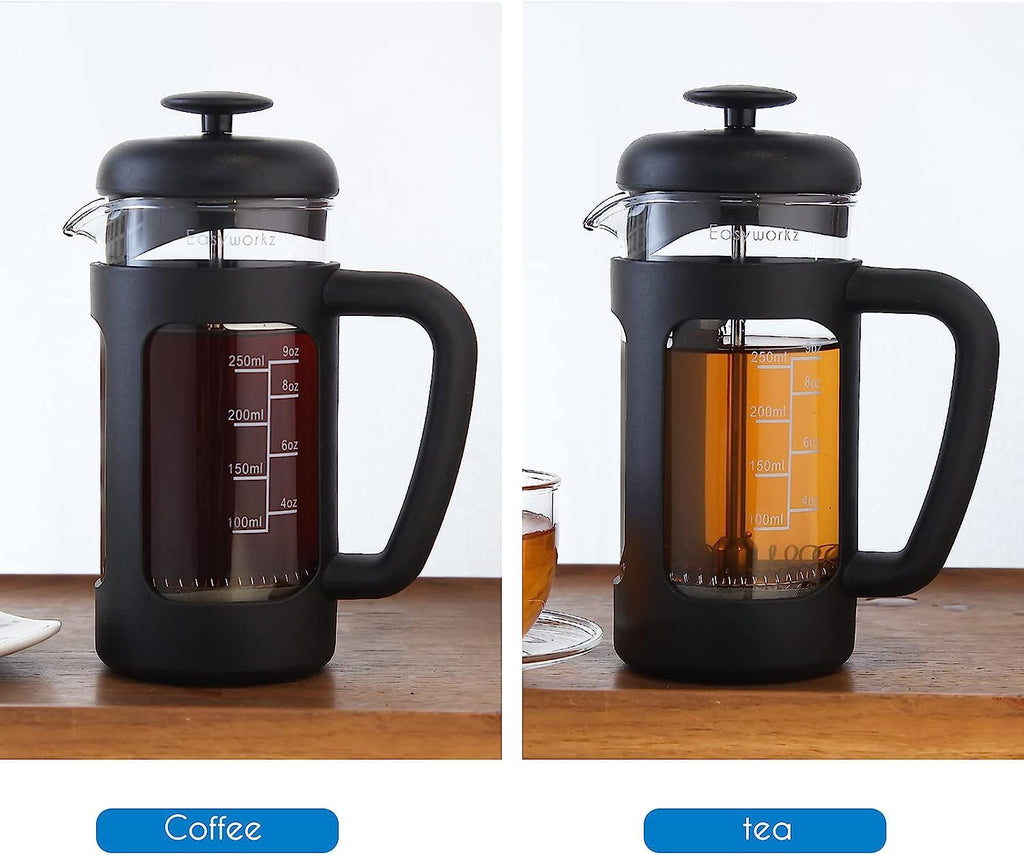 French Press 12 oz, Stainless Steel Espresso Cup 2pcs Set Double Wall Insulated 5 oz D220454