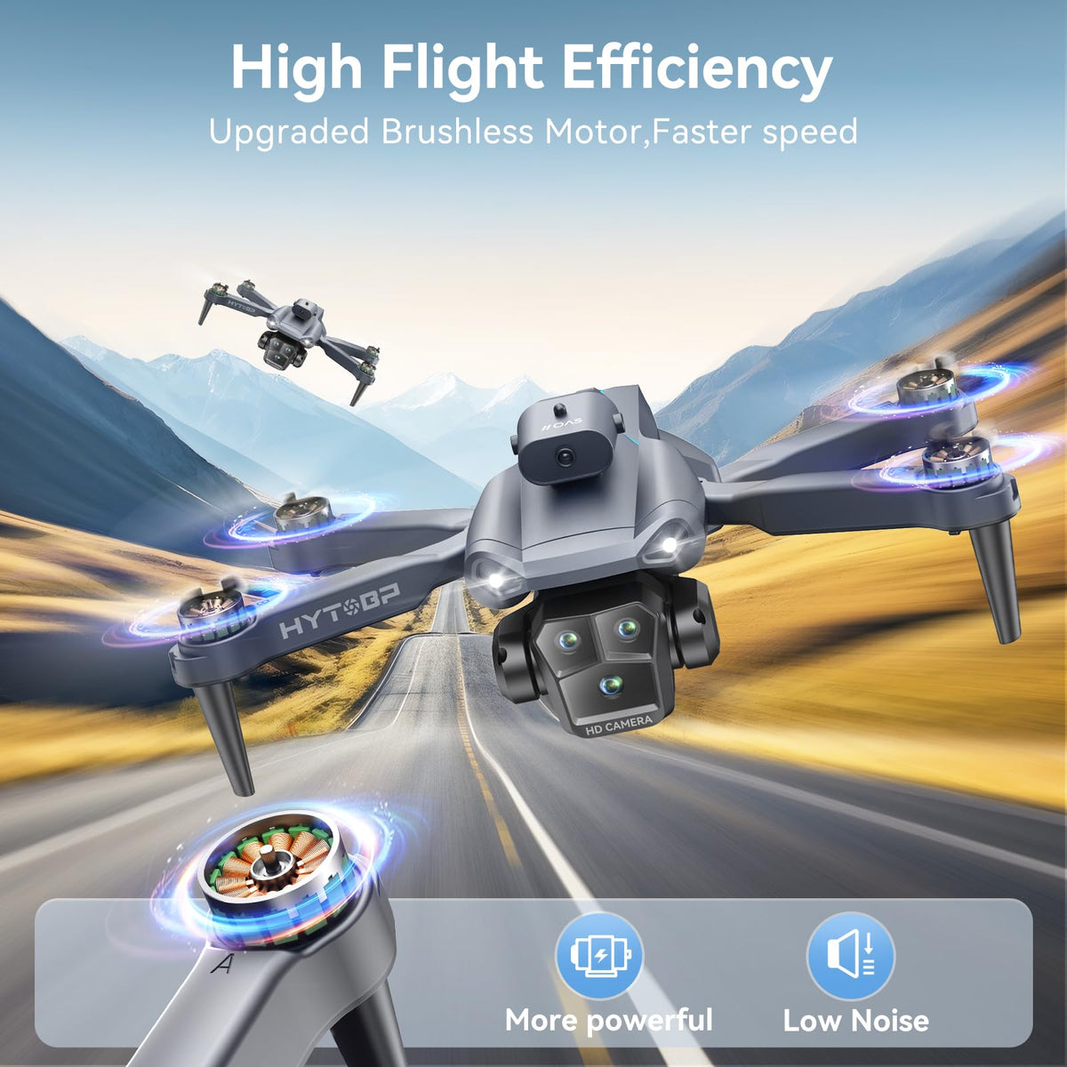 Foldable Mini Drone with Camera 1080P, 3 Batteries W207