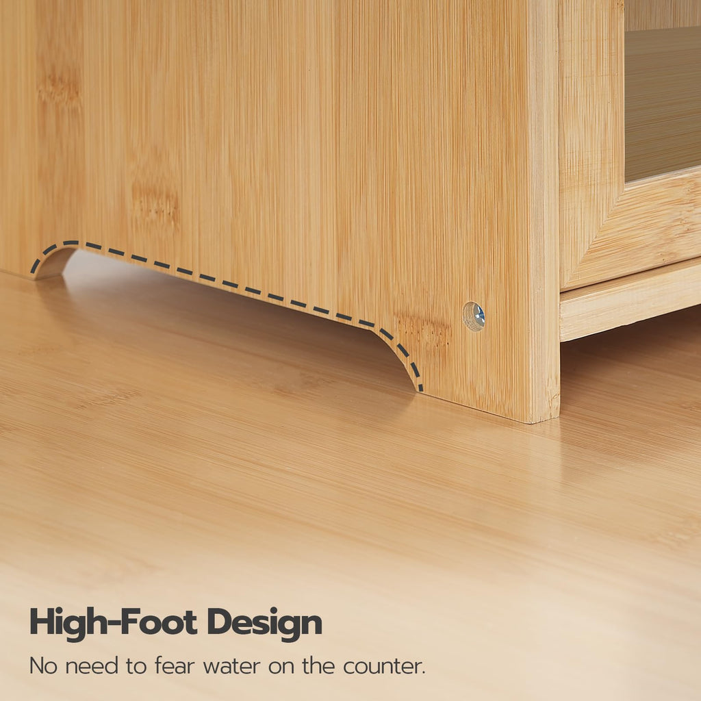 Bamboo 2 Tier Roll-Top Bread Box I877