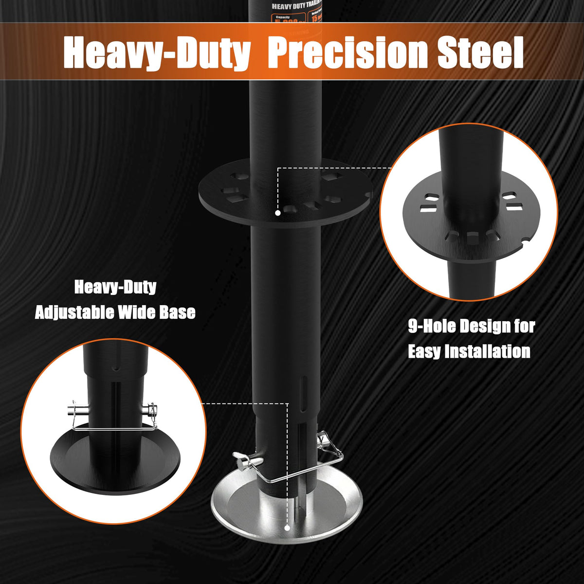5000lbs A-Frame Trailer Jack with Adjustable Drop Leg G1290