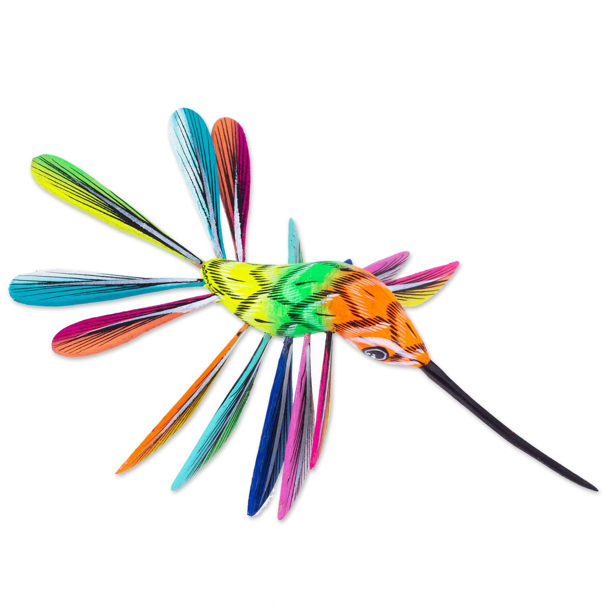 Hand Painted Wood Alebrije Bird Ornament Q4969
