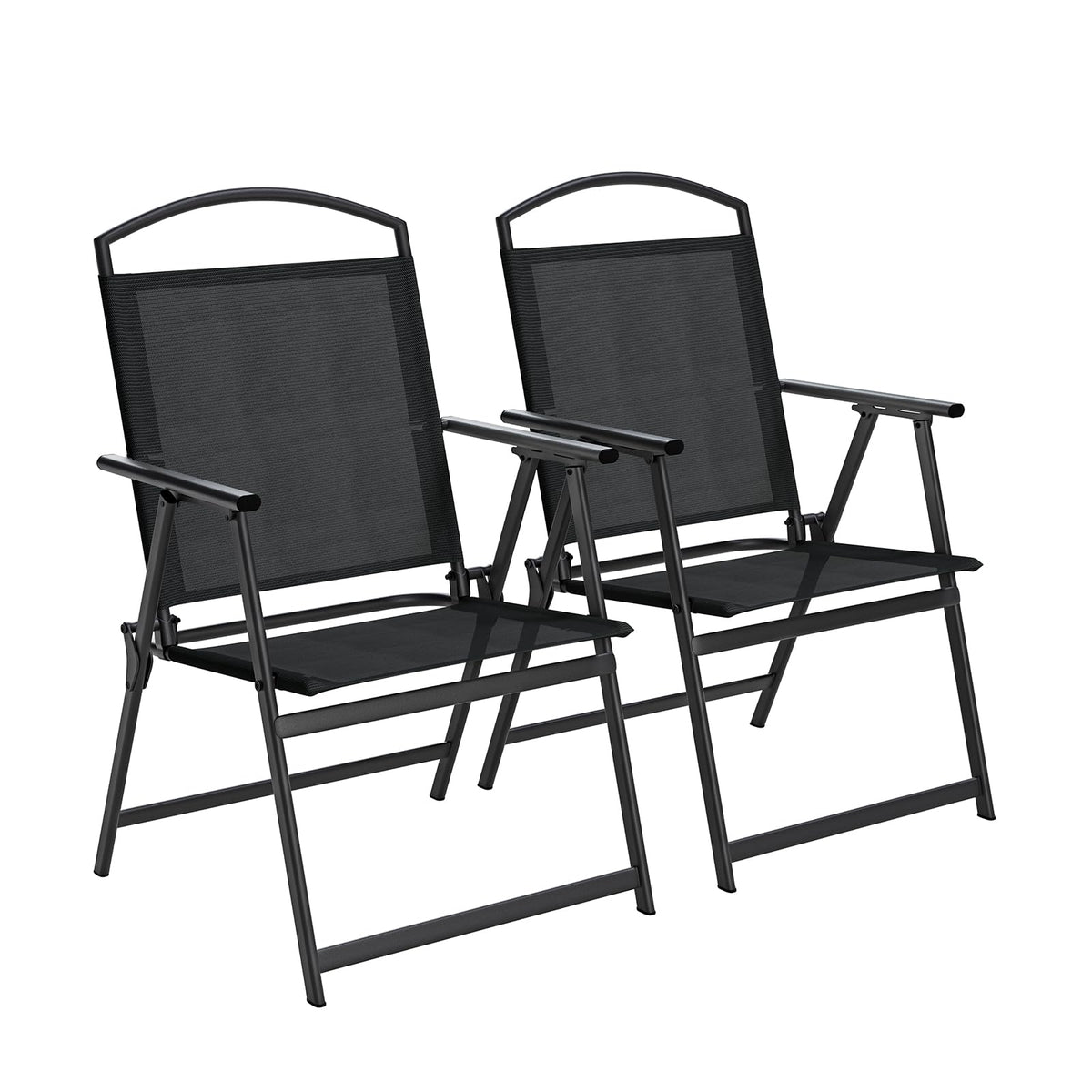 Folding Outdoor Chairs Set of 2 Black T68513