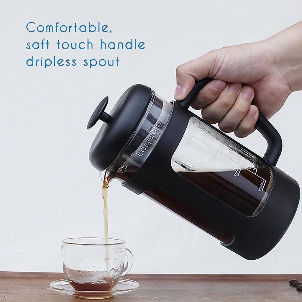 French Press 12 oz, Stainless Steel Espresso Cup 2pcs Set Double Wall Insulated 5 oz D220454