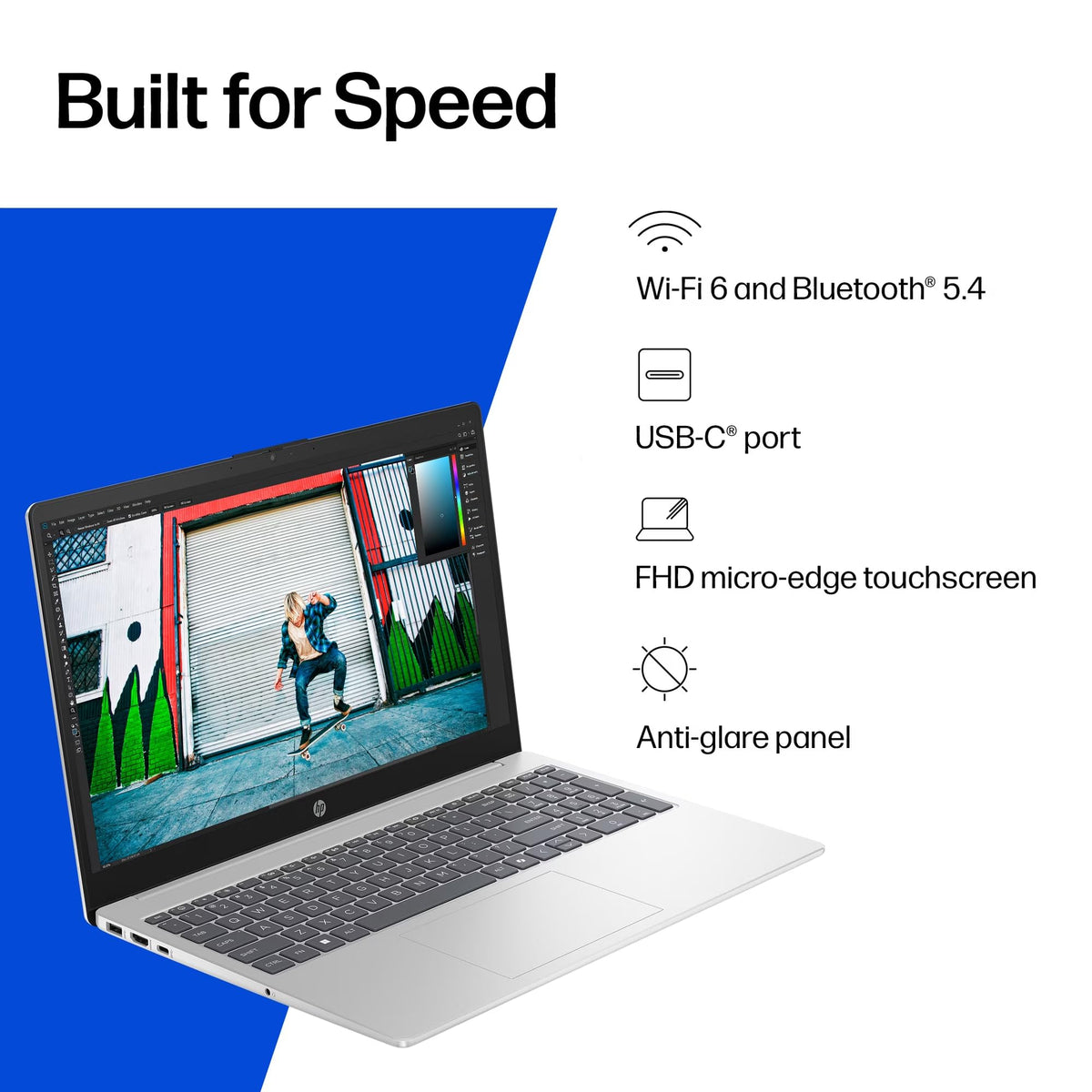 15.6" Full HD Touch Screen Laptop, Intel Core Ultra 5, 8GB RAM, 512GB SSD, Natural Silver P36015