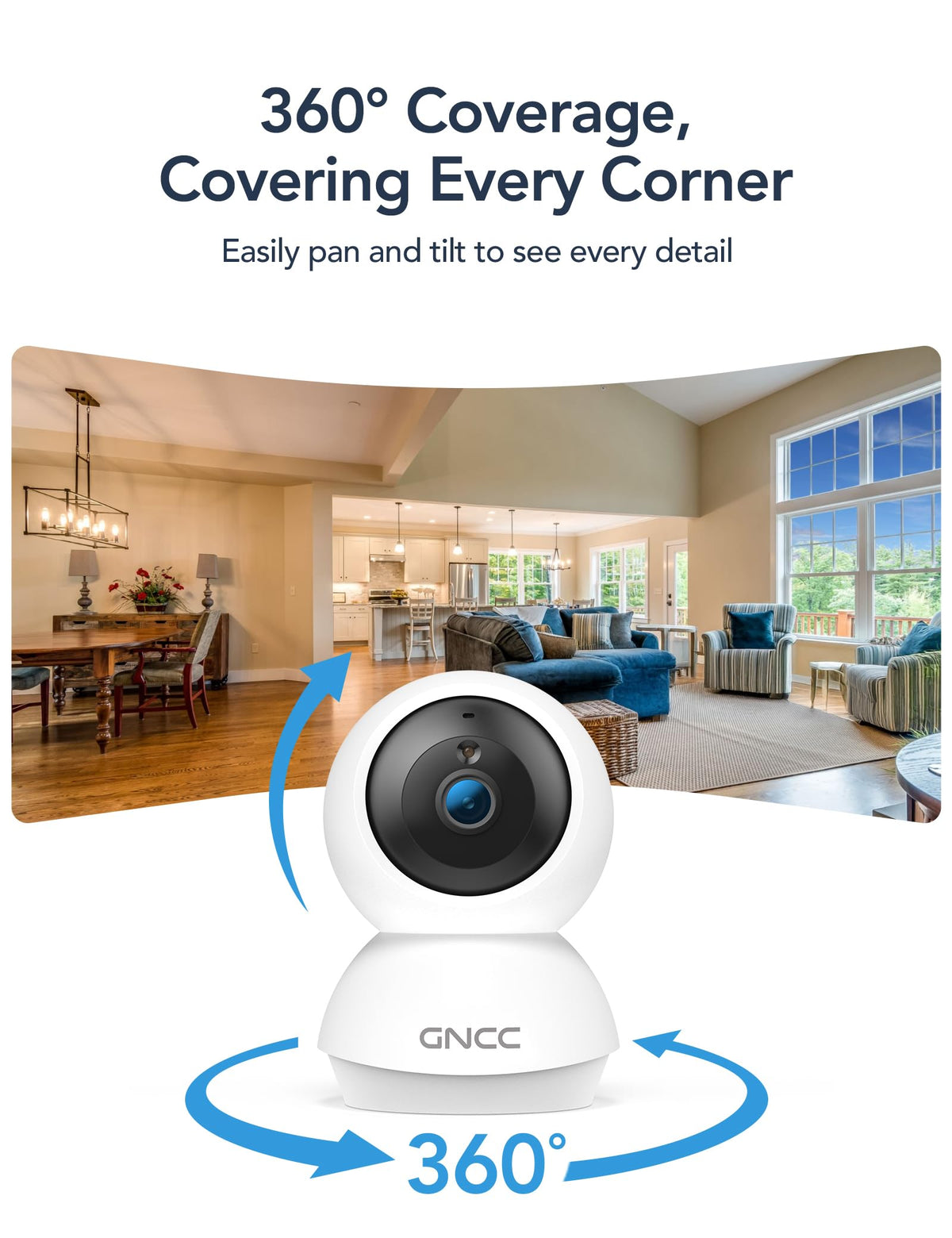 5Ghz WiFi Indoor Camera with 360°PTZ, 4 Pack F298