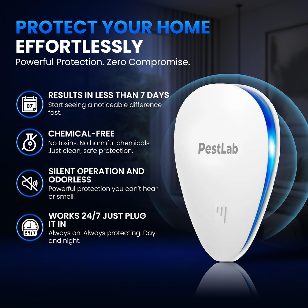 Indoor Plug In Ultrasonic Pest Repeller 3 Pack Z84579