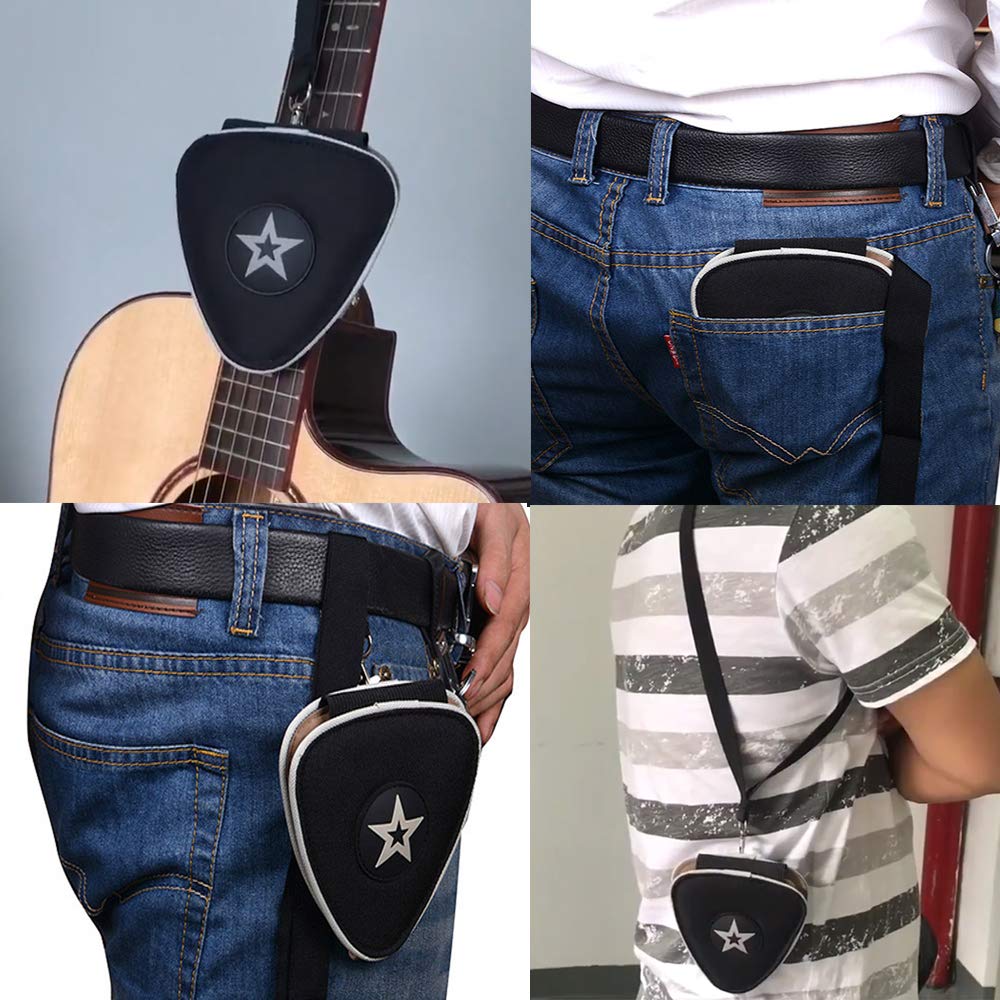 Guitar Pick Holder Case Bag with 24pcs Colorful Picks E4355