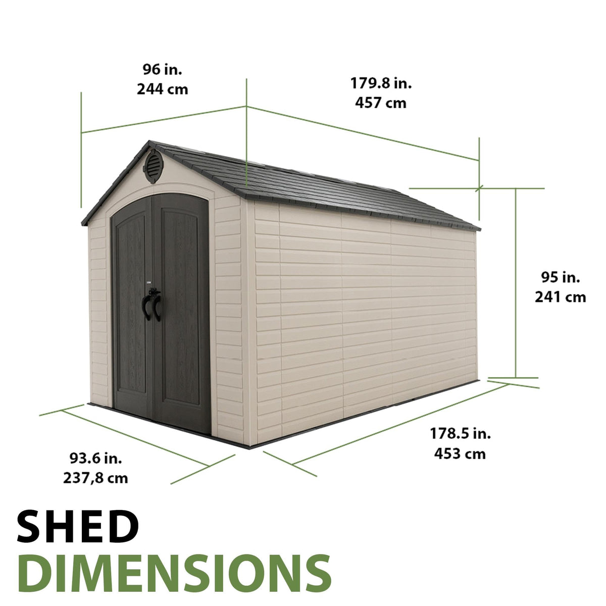 8x15 Ft Desert Sand Resin Outdoor Storage Shed T3294