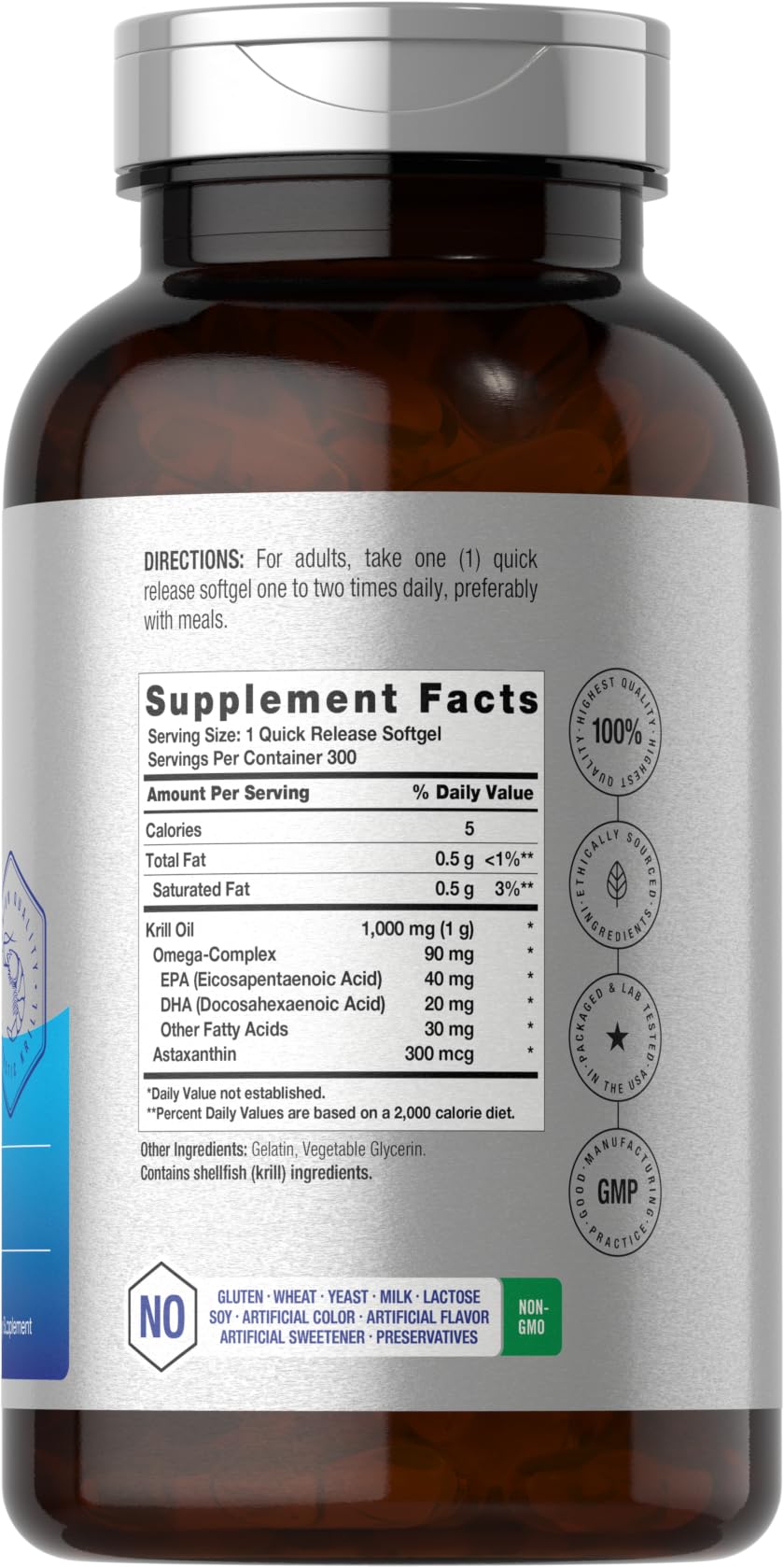 Antarctic Krill Oil 1000mg Softgels 300 Count I338