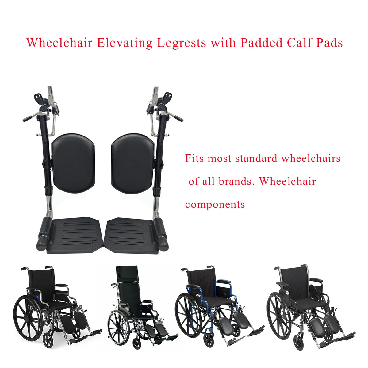 Black Padded Wheelchair Legrest Assembly V93650